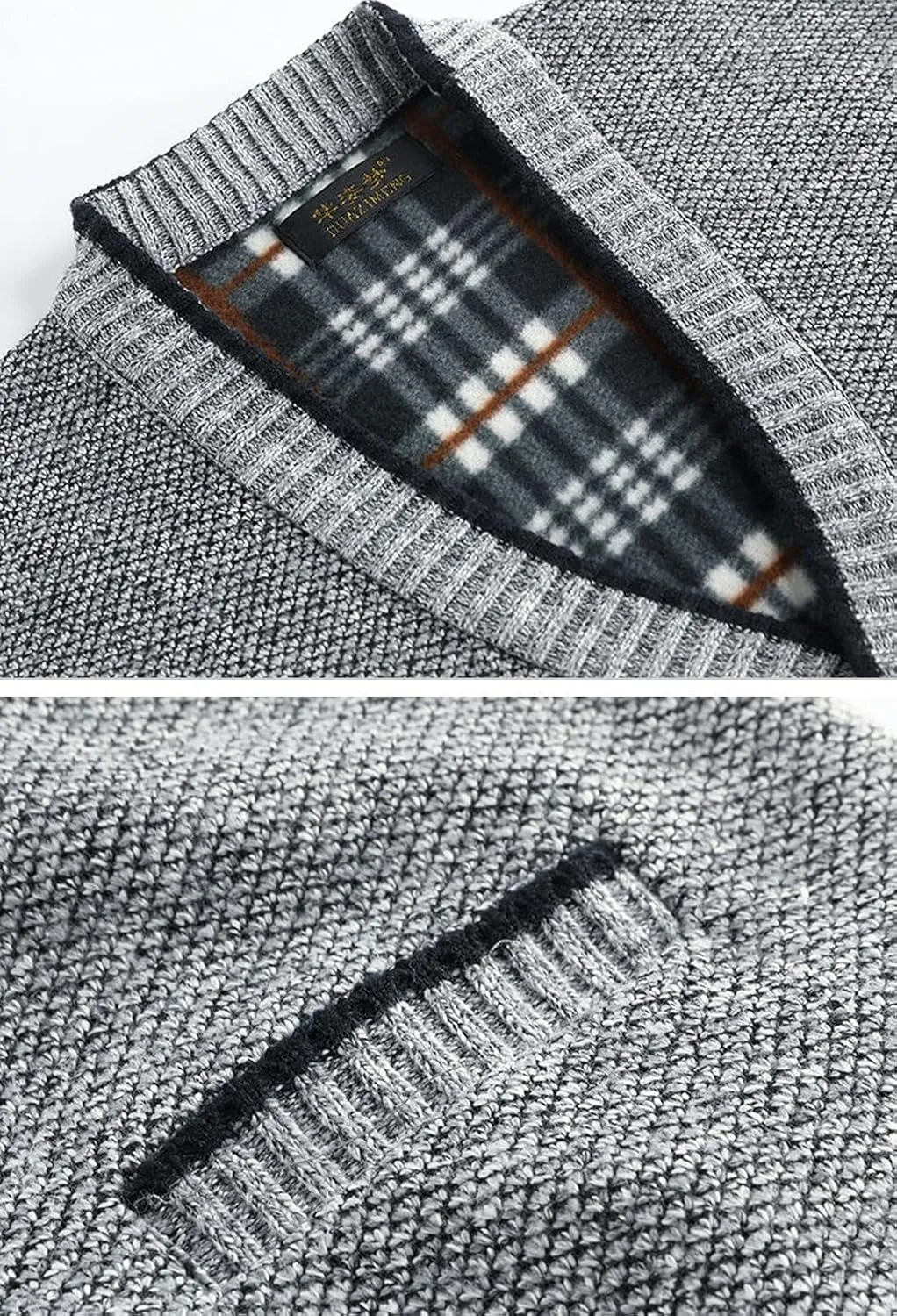 PEHMEA Men's Knitted Cardigan Sweaters Thick Warm V Neck Button Down Sweaters