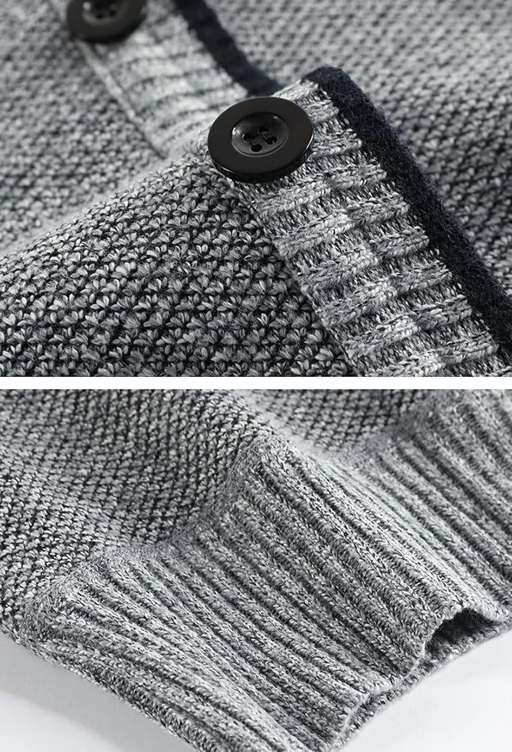 PEHMEA Men's Knitted Cardigan Sweaters Thick Warm V Neck Button Down Sweaters