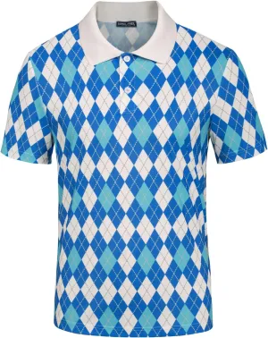 PJ PAUL JONES Mens Polo Shirt Short Sleeve Performance Golf Polo Shirts Daily CasualWear