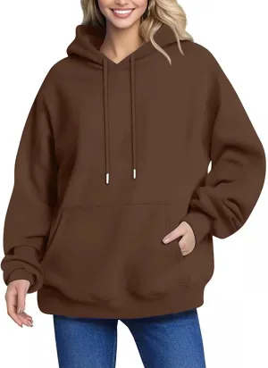 Plus Size Hoodies for Women Long Sleeve Oversized Sweatshirt Hoodies Drawstring Comfy Fleece Pullover Hoodie with Pocket