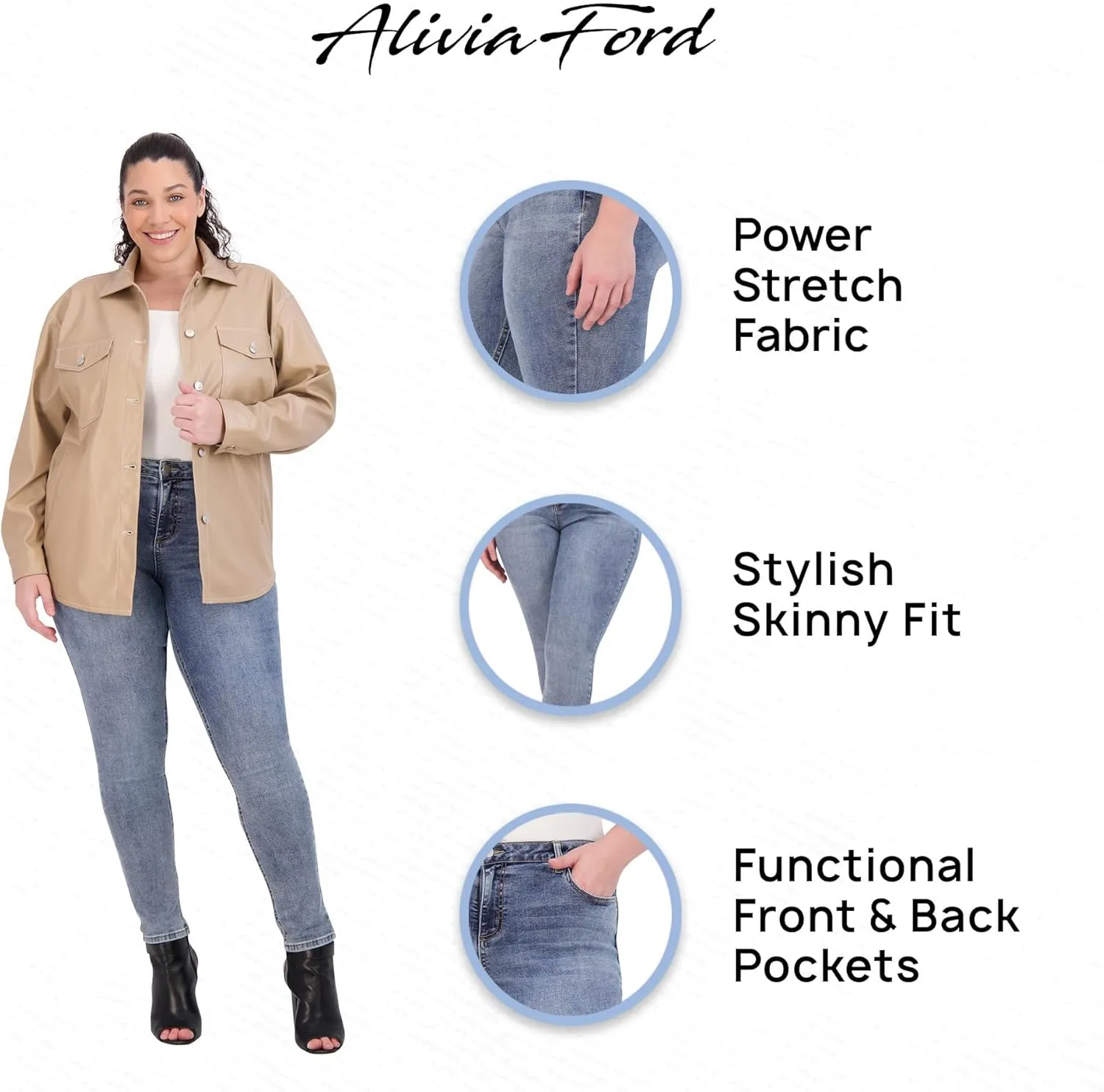 Plus Size Jeans for Women  High Waisted Skinny Jeans for Women  29