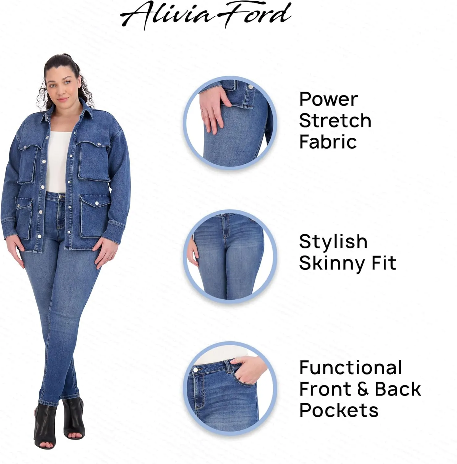 Plus Size Jeans for Women  High Waisted Skinny Jeans for Women  29
