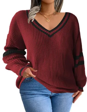 Plus-Size Sweaters for Women Long Sleeve Knit Pullover Sweaters 1XL-5XL