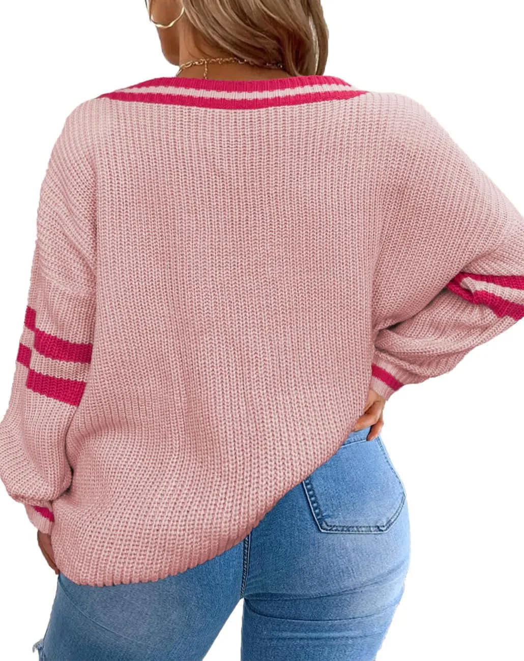 Plus-Size Sweaters for Women Long Sleeve Knit Pullover Sweaters 1XL-5XL