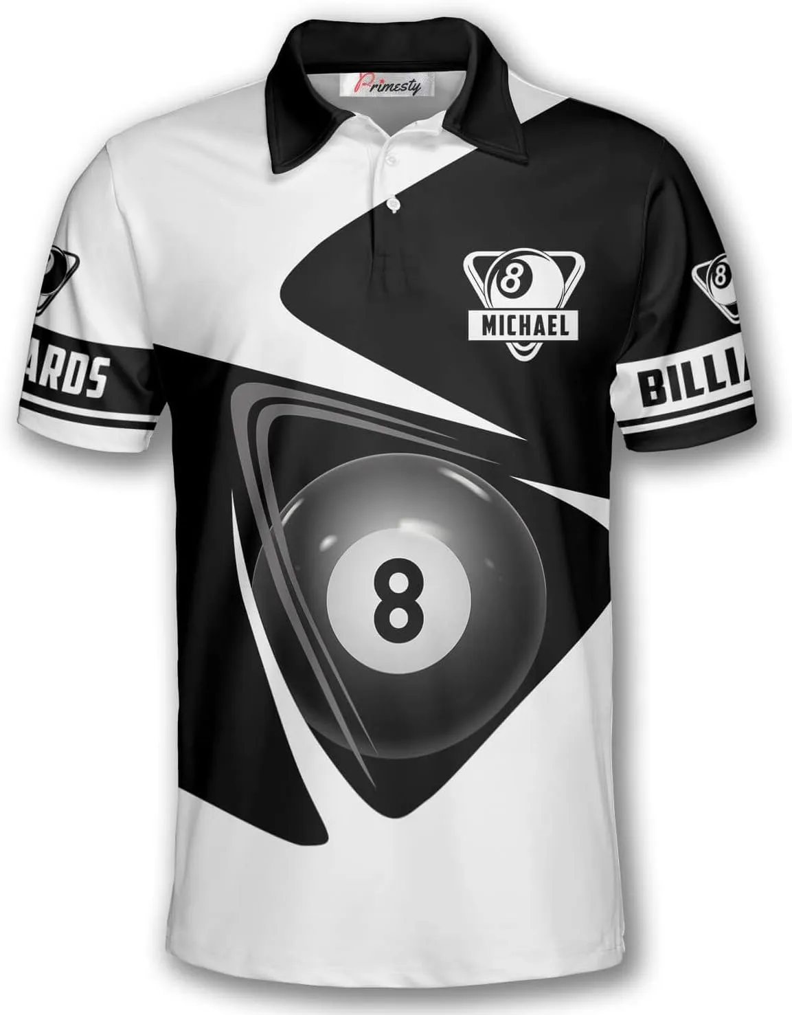 PRIMESTY Custom Billiards Shirts- Men's Billiards Polo Shirts- Personalized Pool Jerseys