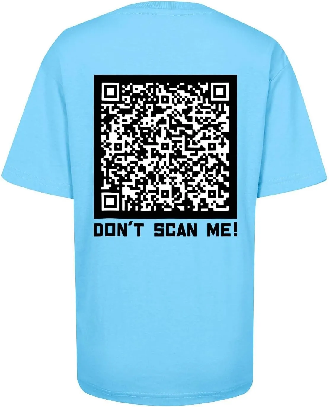 QR Code Shirts for Women Oversized Casual Crewneck Shorts Sleeve Pullover Tops Scan for A Fun Message T-Shirt