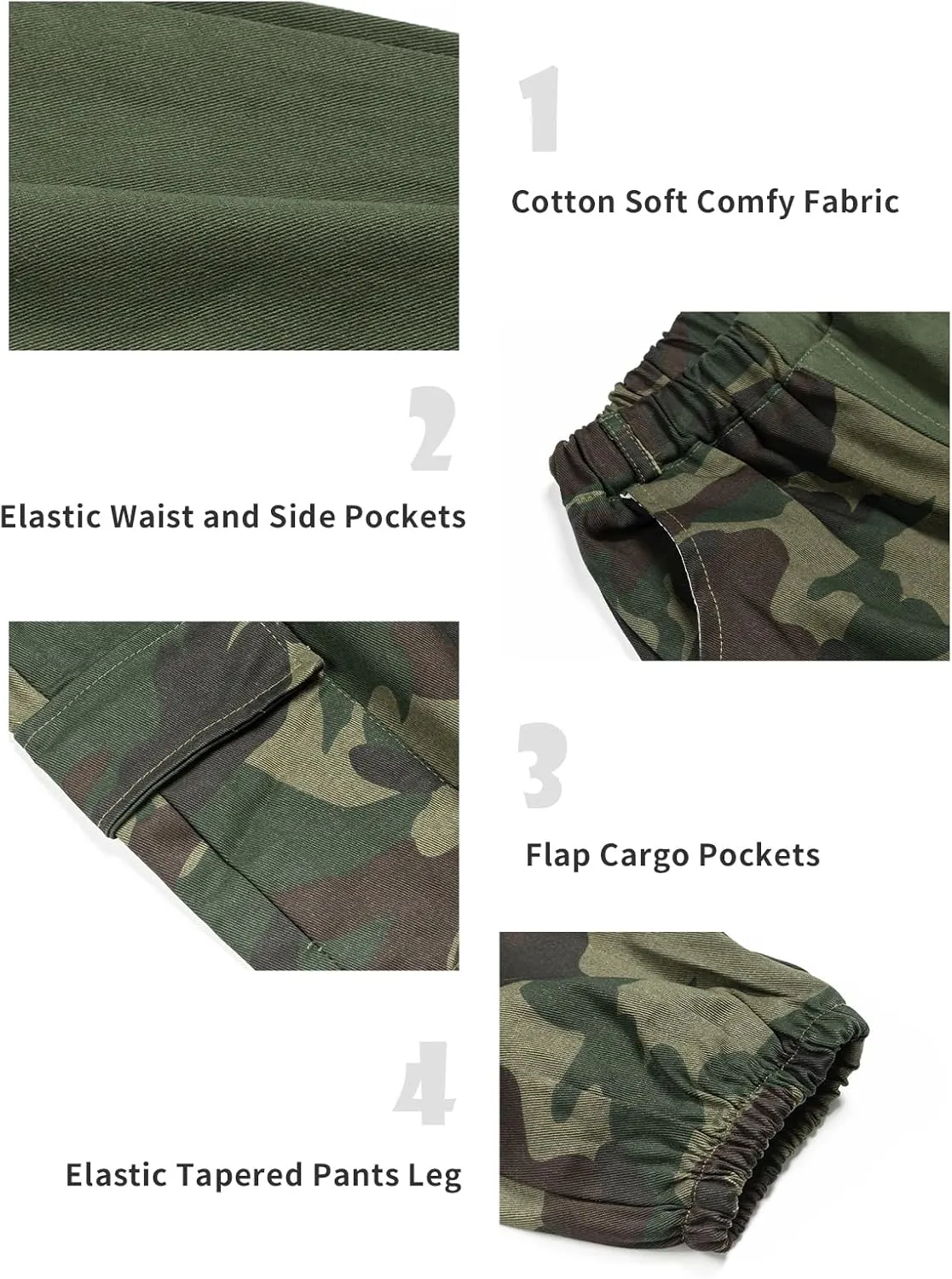 Rolanko Girls Cargo Pants for Kids Loose Streetwear Hip Hop Dance Cotton Cargo Jogger Pants for Kids 4-15 Years