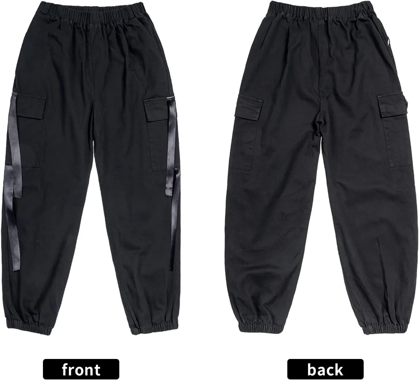 Rolanko Girls Cargo Pants for Kids Loose Streetwear Hip Hop Dance Cotton Cargo Jogger Pants for Kids 4-15 Years