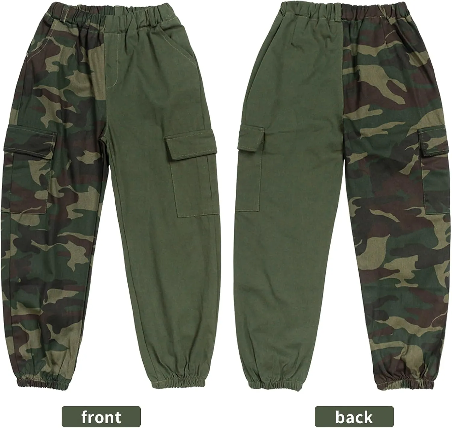 Rolanko Girls Cargo Pants for Kids Loose Streetwear Hip Hop Dance Cotton Cargo Jogger Pants for Kids 4-15 Years