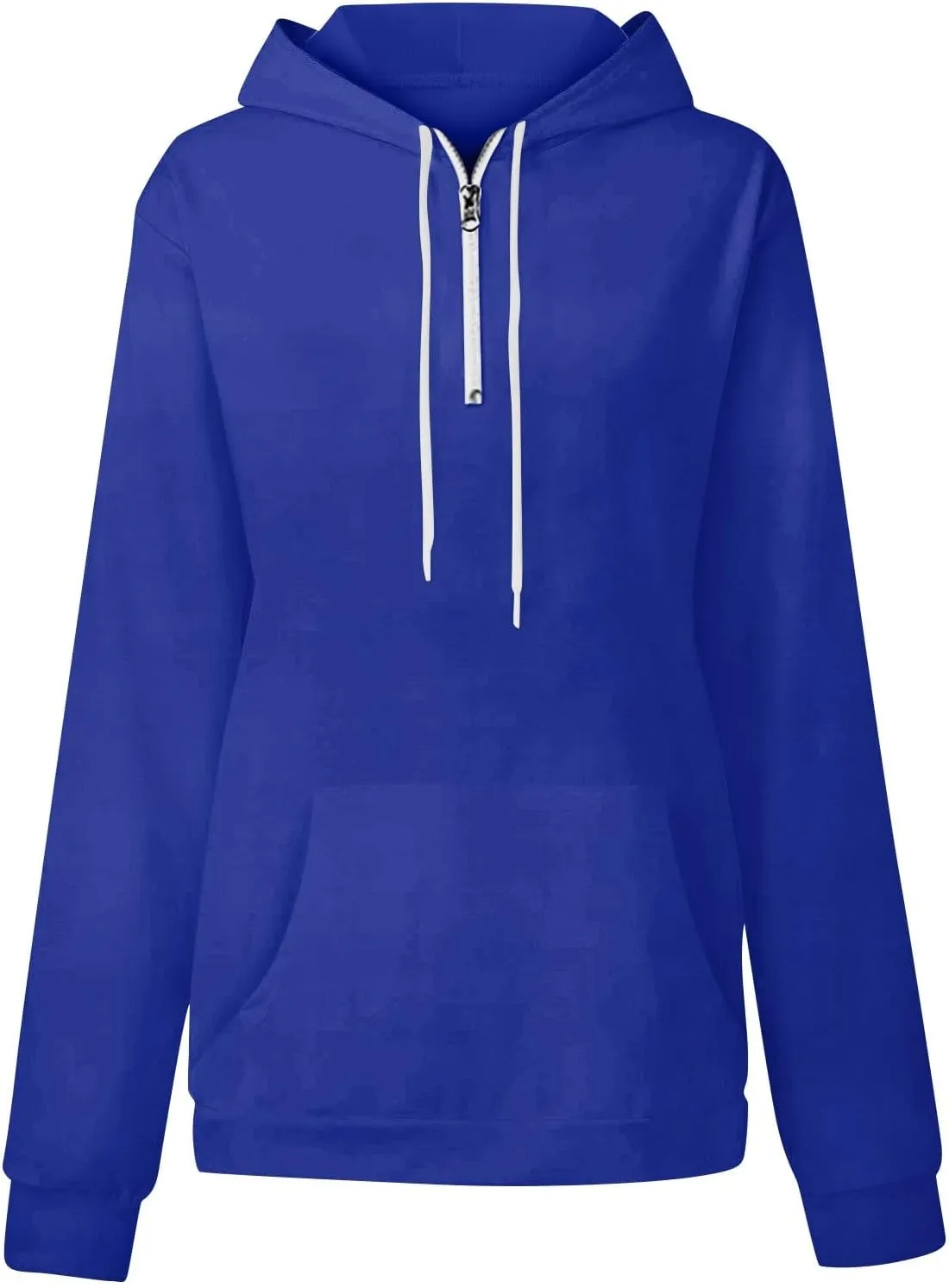 Royal Blue Sweatshirt Women Quarter Zip Fleece Pullover Hoodies Zip Up Trendy Soft Half Zip Sweatshirts w/Pockets