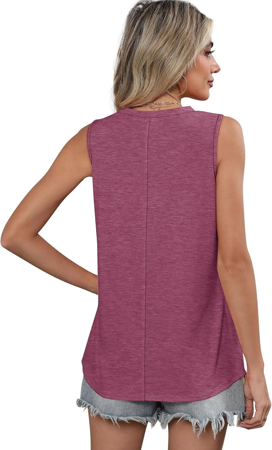 SAMPEEL Womens Tank Tops Loose Casual Summer Tops Crew Neck Basic Sleeveless Shirts Trendy 2025