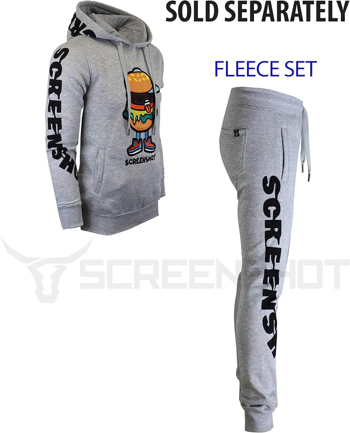 SCREENSHOT Mens Urban Hip Hop Premium Fleece Hoodie - Modern Pullover NYC Street Fashion Urbanwear Hooded Sweatshirt