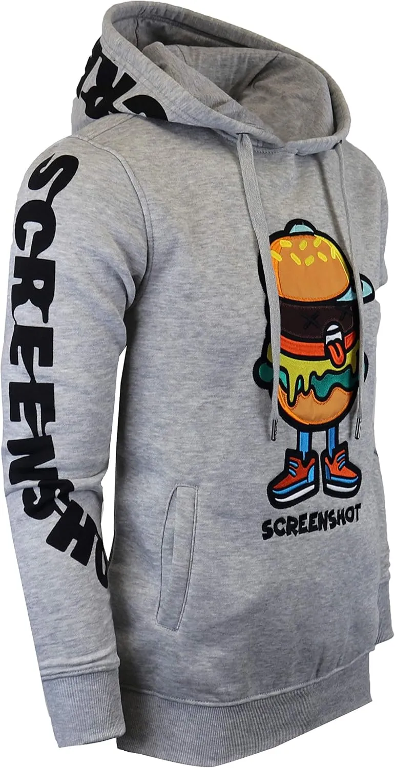 SCREENSHOT Mens Urban Hip Hop Premium Fleece Hoodie - Modern Pullover NYC Street Fashion Urbanwear Hooded Sweatshirt