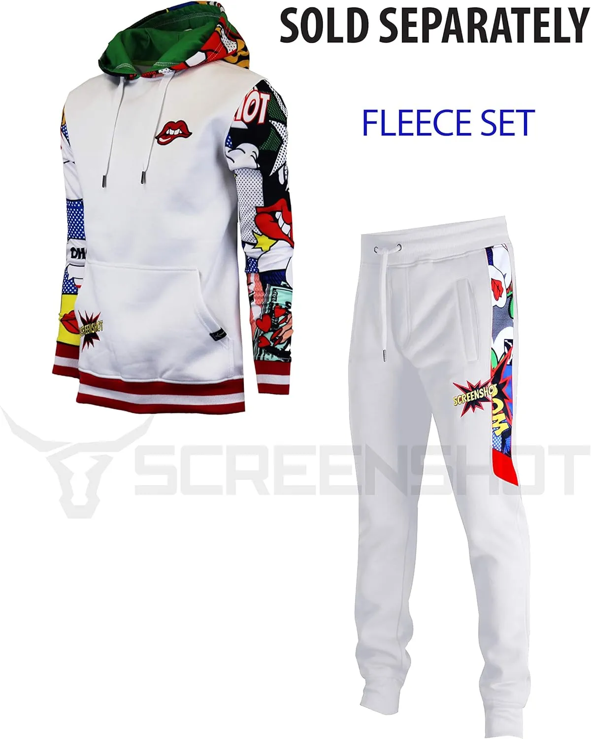 SCREENSHOT Mens Urban Hip Hop Premium Fleece Hoodie - Modern Pullover NYC Street Fashion Urbanwear Hooded Sweatshirt