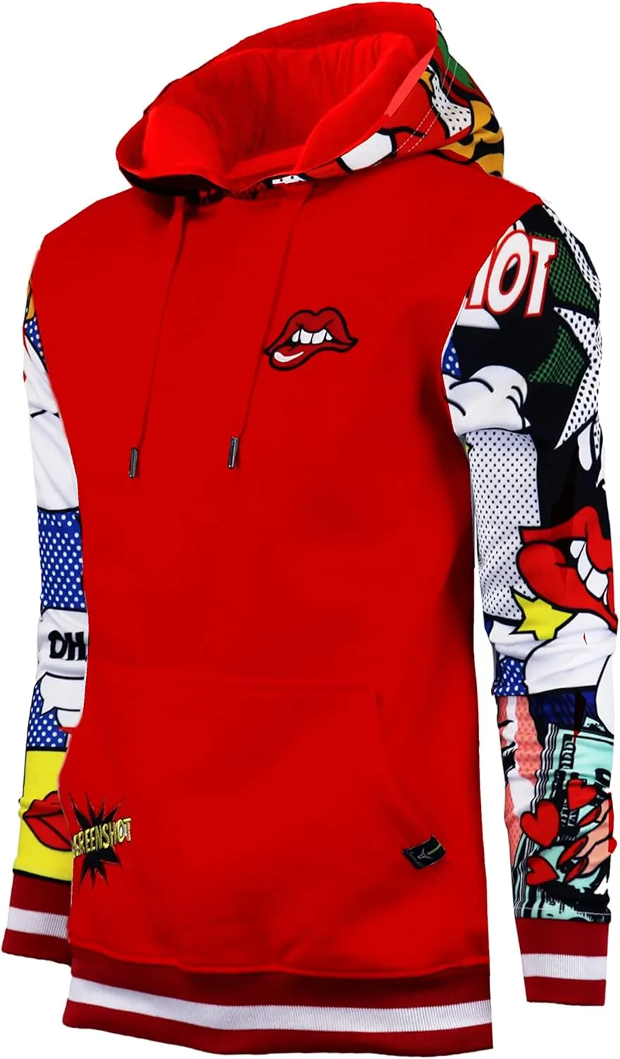SCREENSHOT Mens Urban Hip Hop Premium Fleece Hoodie - Modern Pullover NYC Street Fashion Urbanwear Hooded Sweatshirt