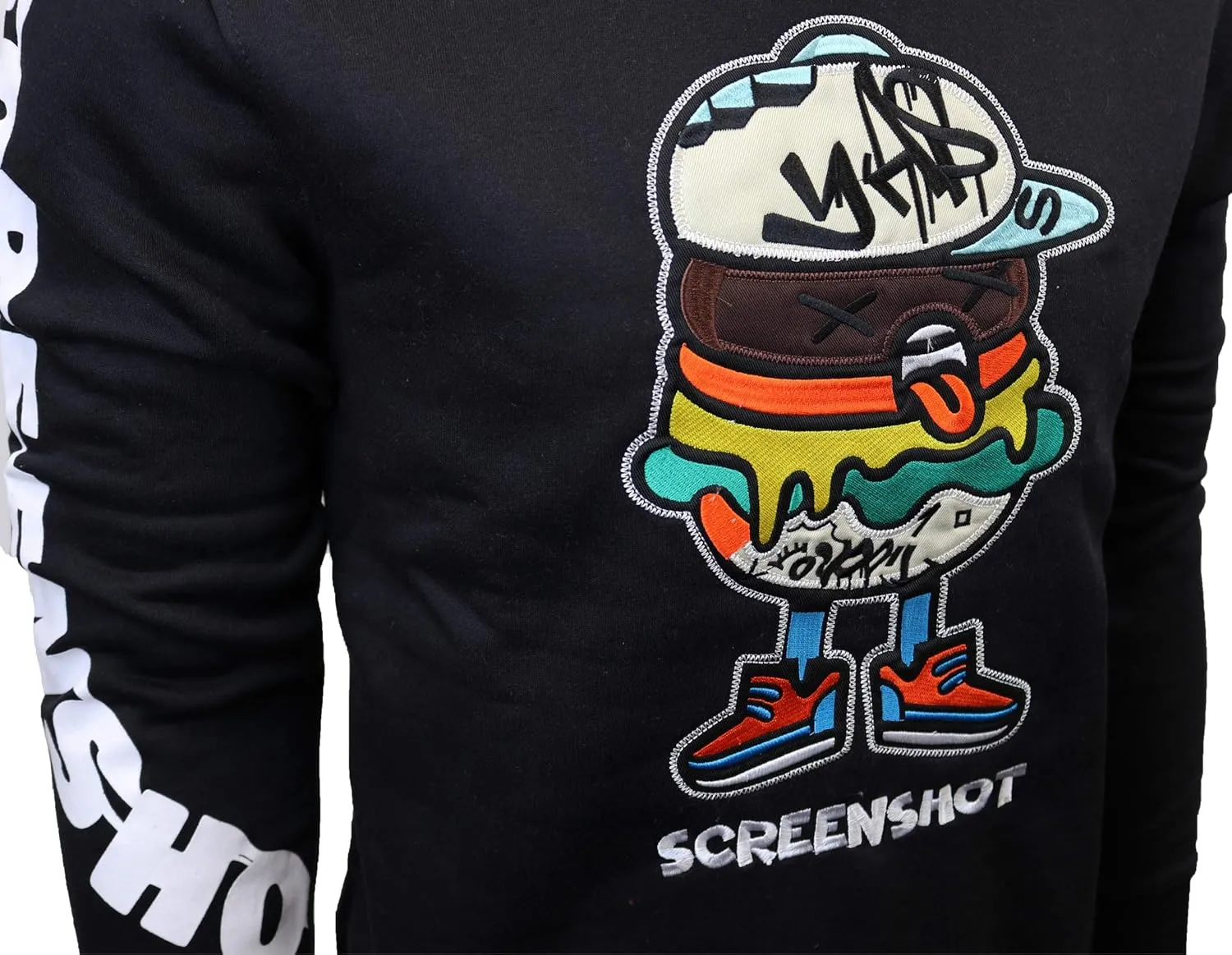 SCREENSHOT Mens Urban Hip Hop Premium Fleece Hoodie - Modern Pullover NYC Street Fashion Urbanwear Hooded Sweatshirt