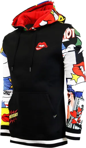 SCREENSHOT Mens Urban Hip Hop Premium Fleece Hoodie - Modern Pullover NYC Street Fashion Urbanwear Hooded Sweatshirt