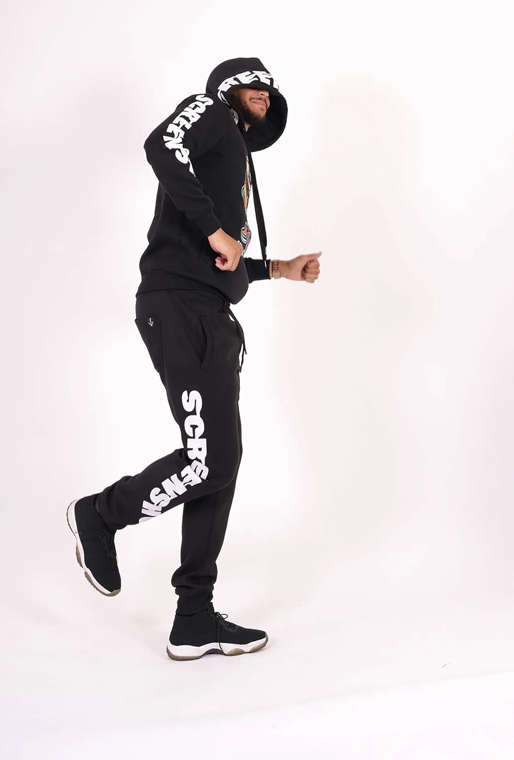 SCREENSHOT Mens Urban Hip Hop Premium Fleece Hoodie - Modern Pullover NYC Street Fashion Urbanwear Hooded Sweatshirt