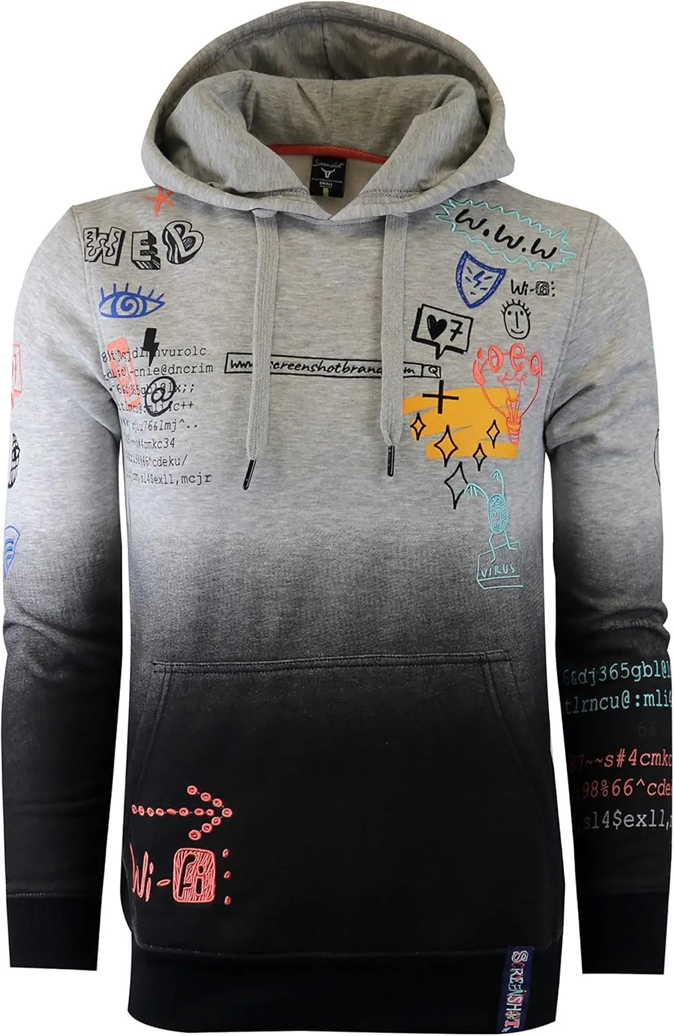 SCREENSHOT Mens Urban Hip Hop Premium Fleece Hoodie - Modern Pullover NYC Street Fashion Urbanwear Hooded Sweatshirt