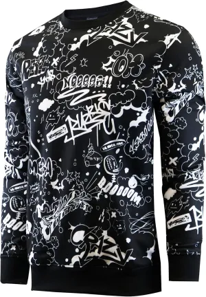 Screenshotbrand Mens Urban Hip Hop Premium Fleece - Pullover Active Urbanwear Street Fashion Crew Neck Sweatshirt