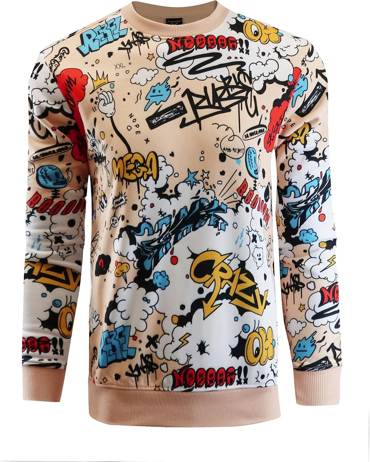 Screenshotbrand Mens Urban Hip Hop Premium Fleece - Pullover Active Urbanwear Street Fashion Crew Neck Sweatshirt
