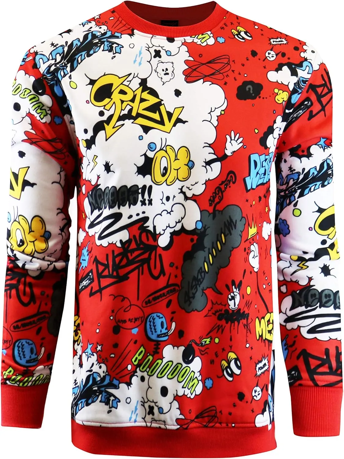 Screenshotbrand Mens Urban Hip Hop Premium Fleece - Pullover Active Urbanwear Street Fashion Crew Neck Sweatshirt