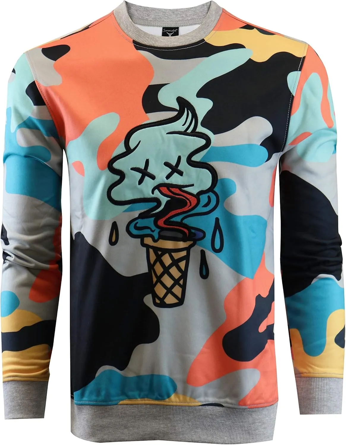 Screenshotbrand Mens Urban Hip Hop Premium Fleece - Pullover Active Urbanwear Street Fashion Crew Neck Sweatshirt