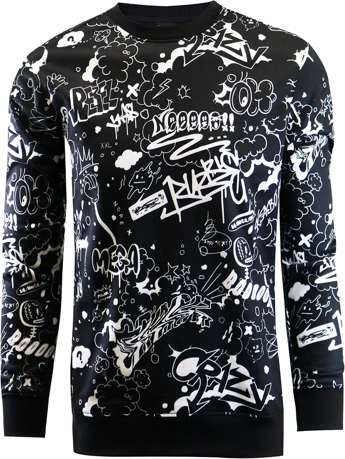 Screenshotbrand Mens Urban Hip Hop Premium Fleece - Pullover Active Urbanwear Street Fashion Crew Neck Sweatshirt
