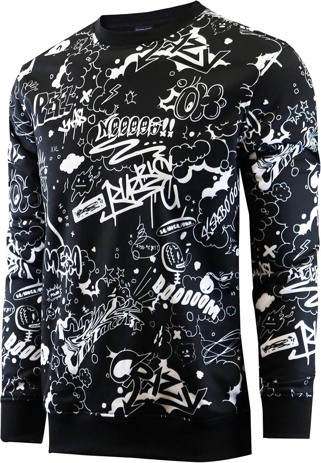Screenshotbrand Mens Urban Hip Hop Premium Fleece - Pullover Active Urbanwear Street Fashion Crew Neck Sweatshirt