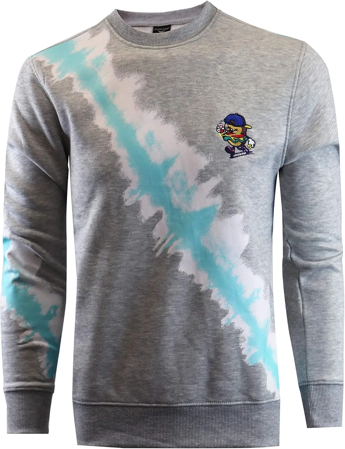 Screenshotbrand Mens Urban Hip Hop Premium Tie Dye Fleece - Pullover Active Urbanwear Street Fashion Crew Neck Sweatshirt