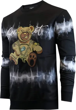 Screenshotbrand Mens Urban Hip Hop Premium Tie Dye Fleece - Pullover Active Urbanwear Street Fashion Crew Neck Sweatshirt