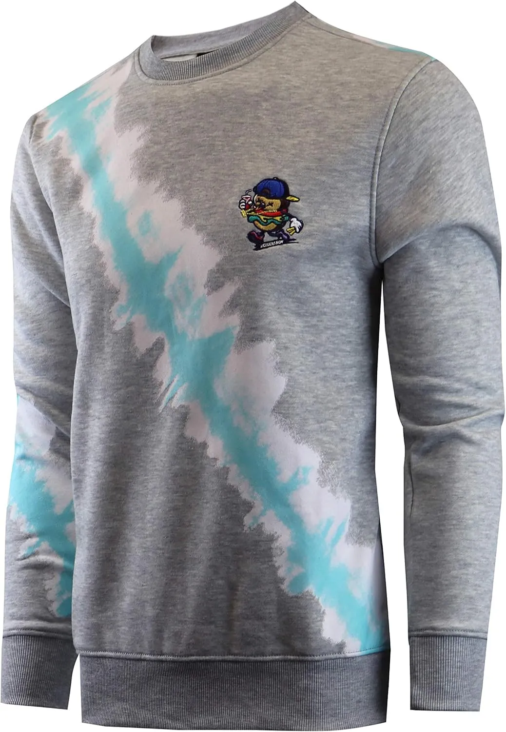 Screenshotbrand Mens Urban Hip Hop Premium Tie Dye Fleece - Pullover Active Urbanwear Street Fashion Crew Neck Sweatshirt