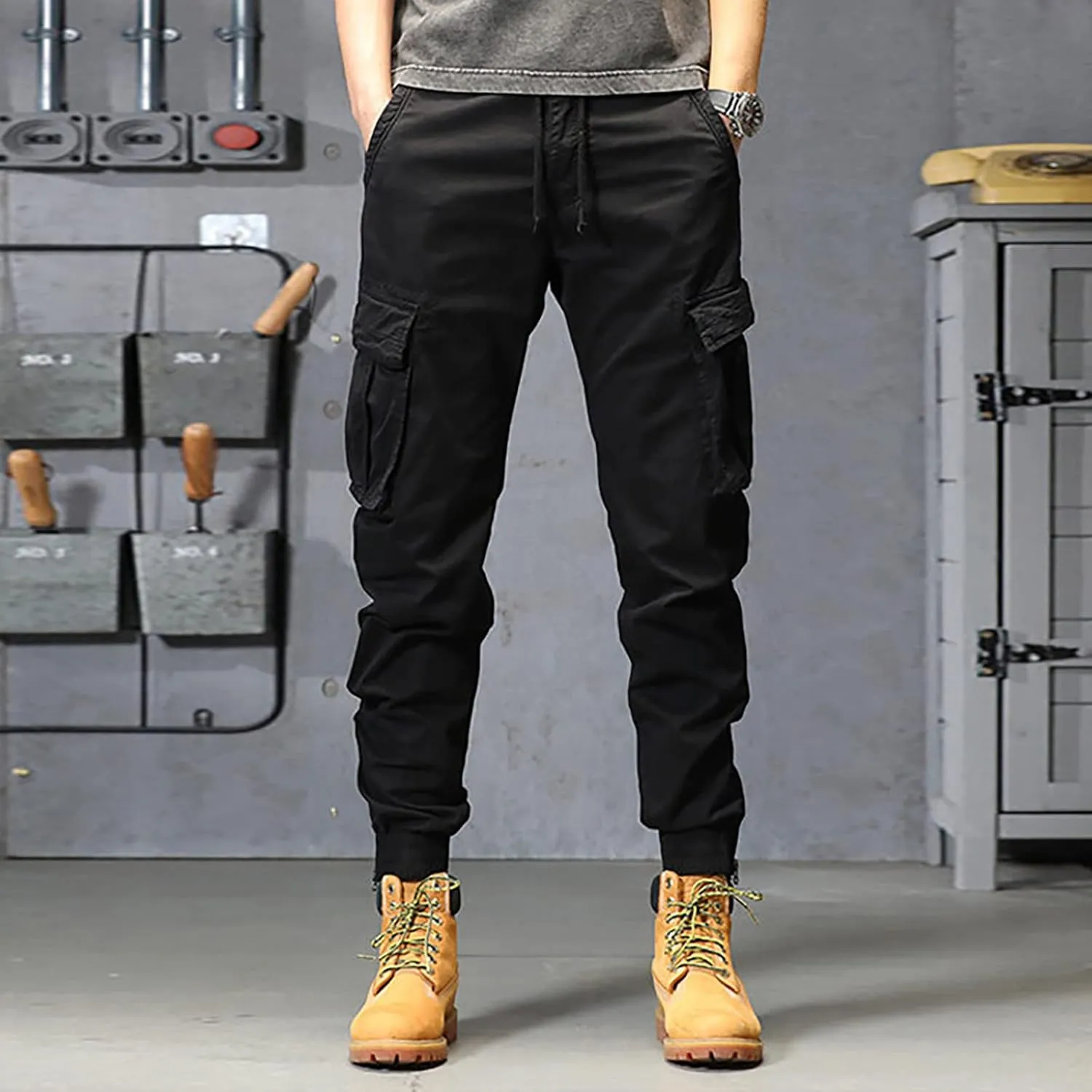 sdbrld Cargo Pants For Men Mens Ripstop Tactical Pants Lightweight Trendy Outdoor Hiking Water Resistant Pants with Pockets