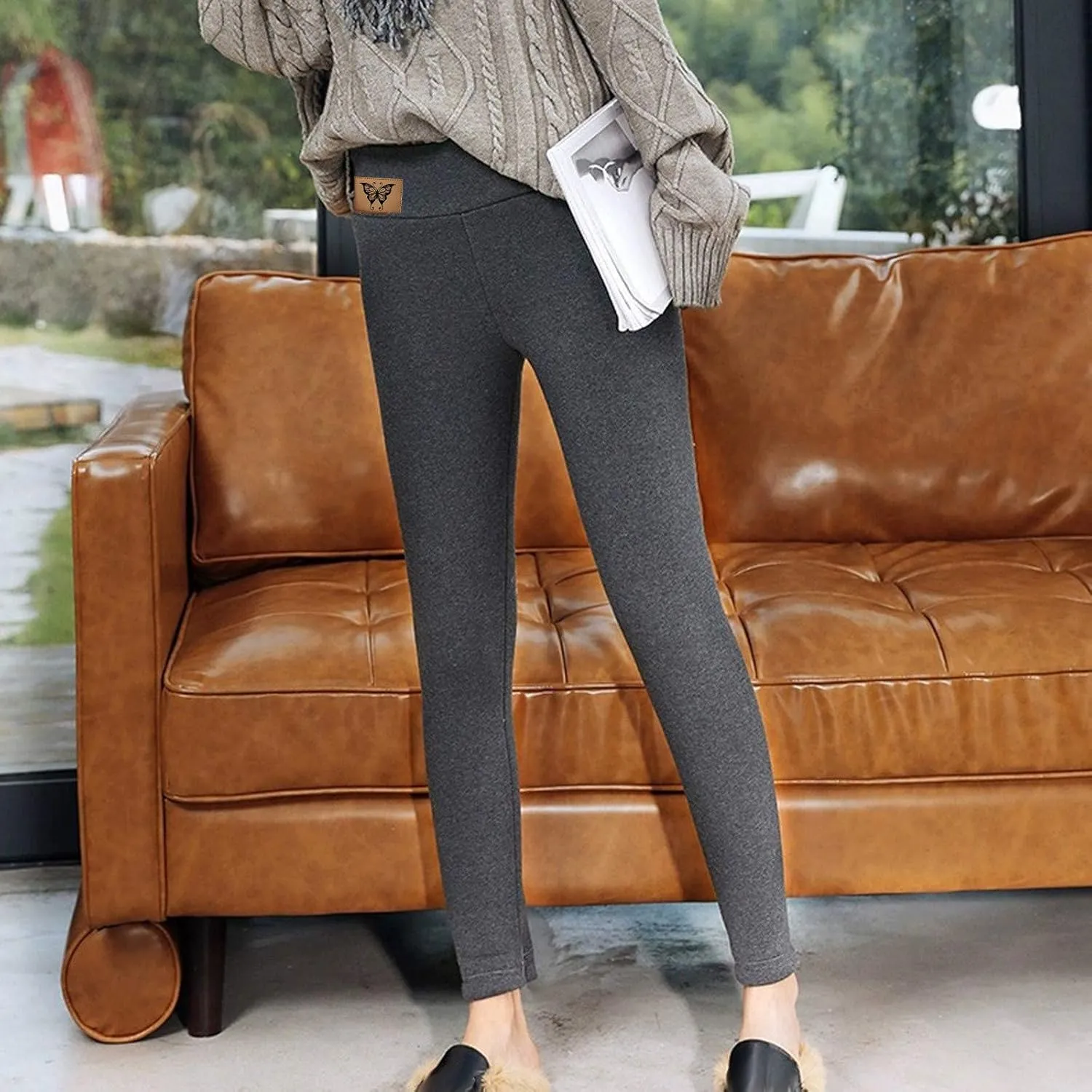 sdbrld Fleece Lined Jeans Women,Womens Fleece Lined Jeans Winter Warm Thermal Jeans Thicken Skinny Stretch Denim Pants Tights