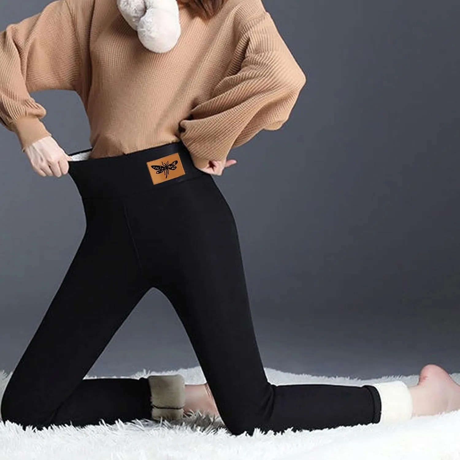 sdbrld Fleece Lined Jeans Women,Womens Fleece Lined Jeans Winter Warm Thermal Jeans Thicken Skinny Stretch Denim Pants Tights