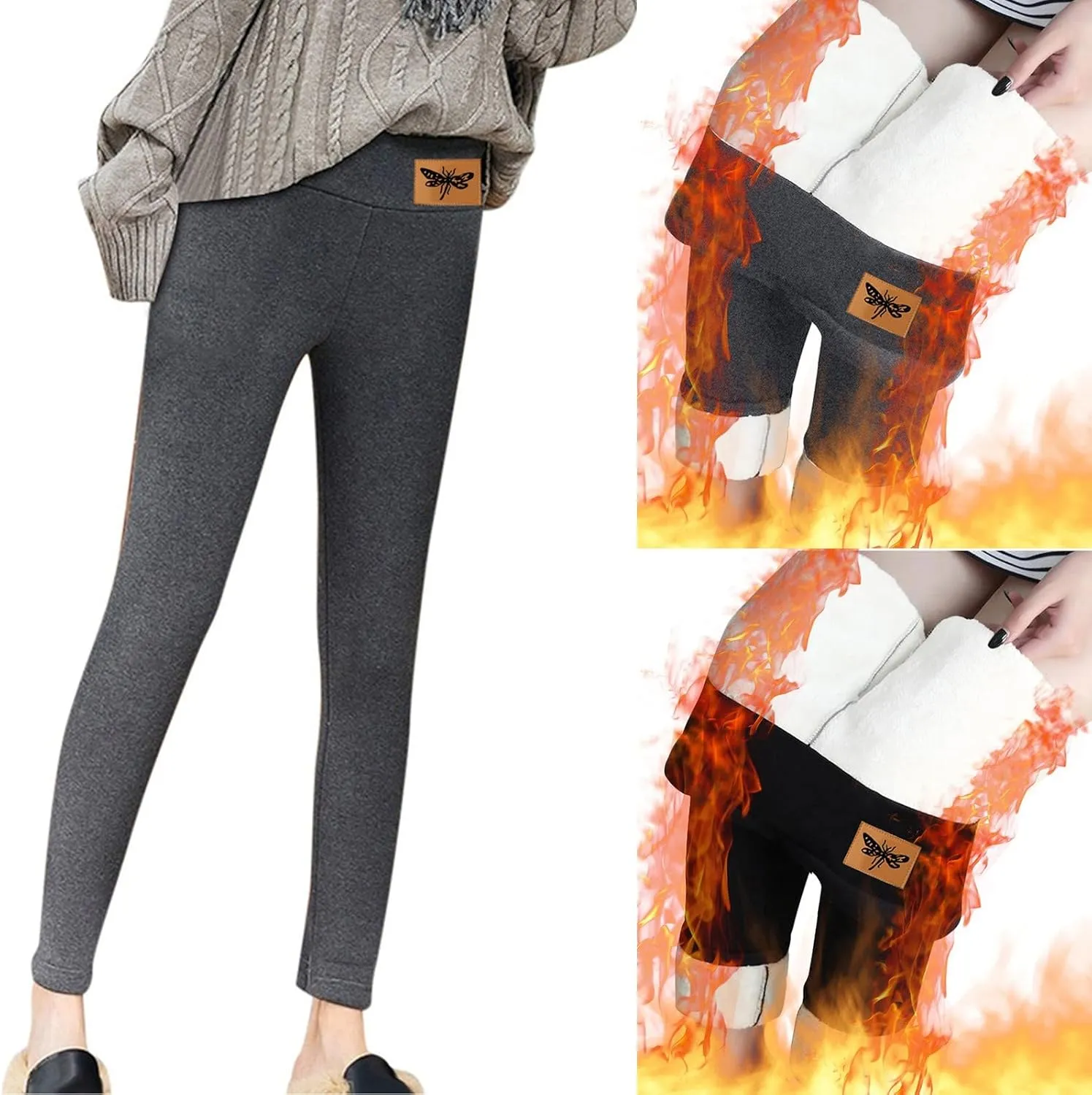 sdbrld Fleece Lined Jeans Women,Womens Fleece Lined Jeans Winter Warm Thermal Jeans Thicken Skinny Stretch Denim Pants Tights