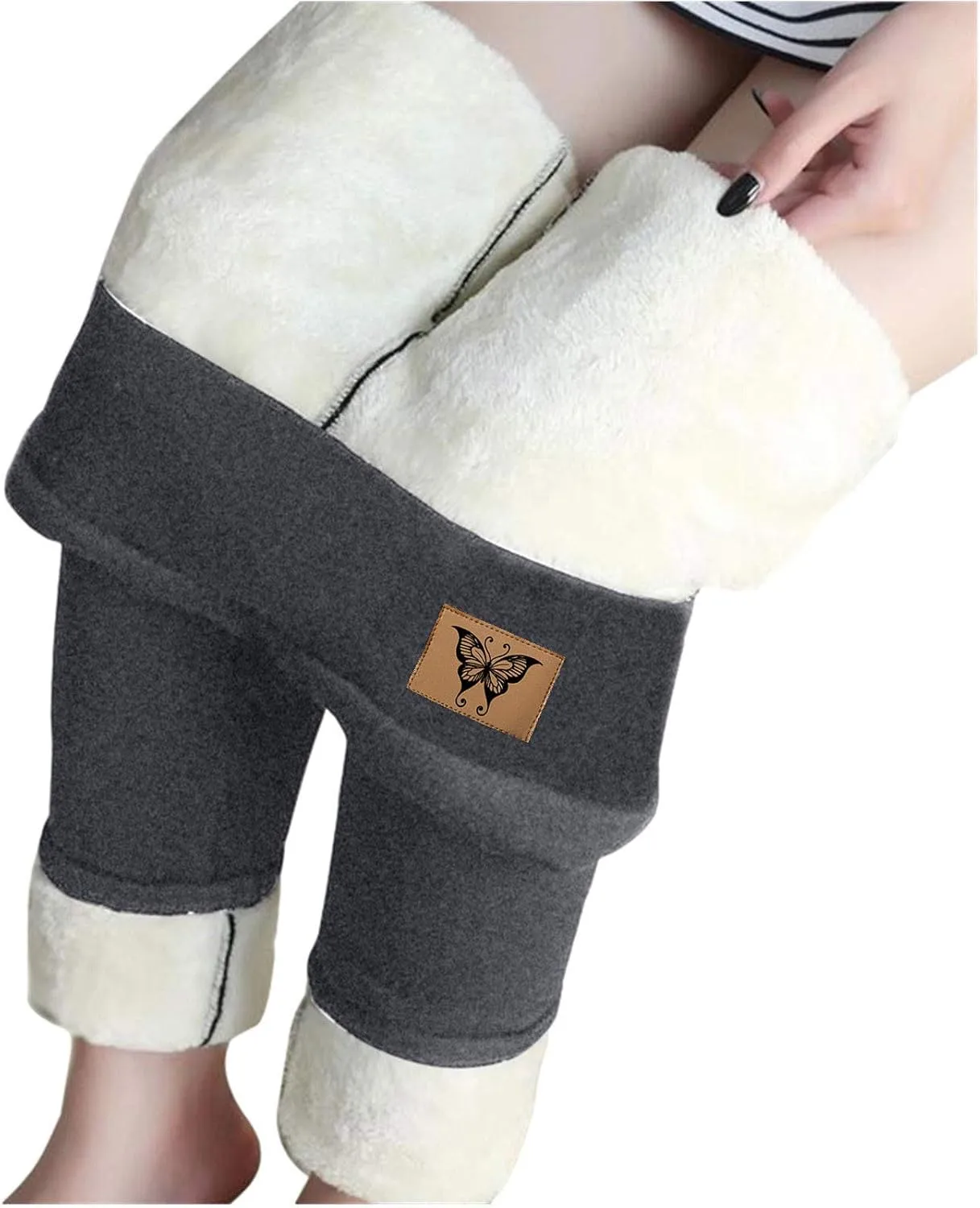 sdbrld Fleece Lined Jeans Women,Womens Fleece Lined Jeans Winter Warm Thermal Jeans Thicken Skinny Stretch Denim Pants Tights