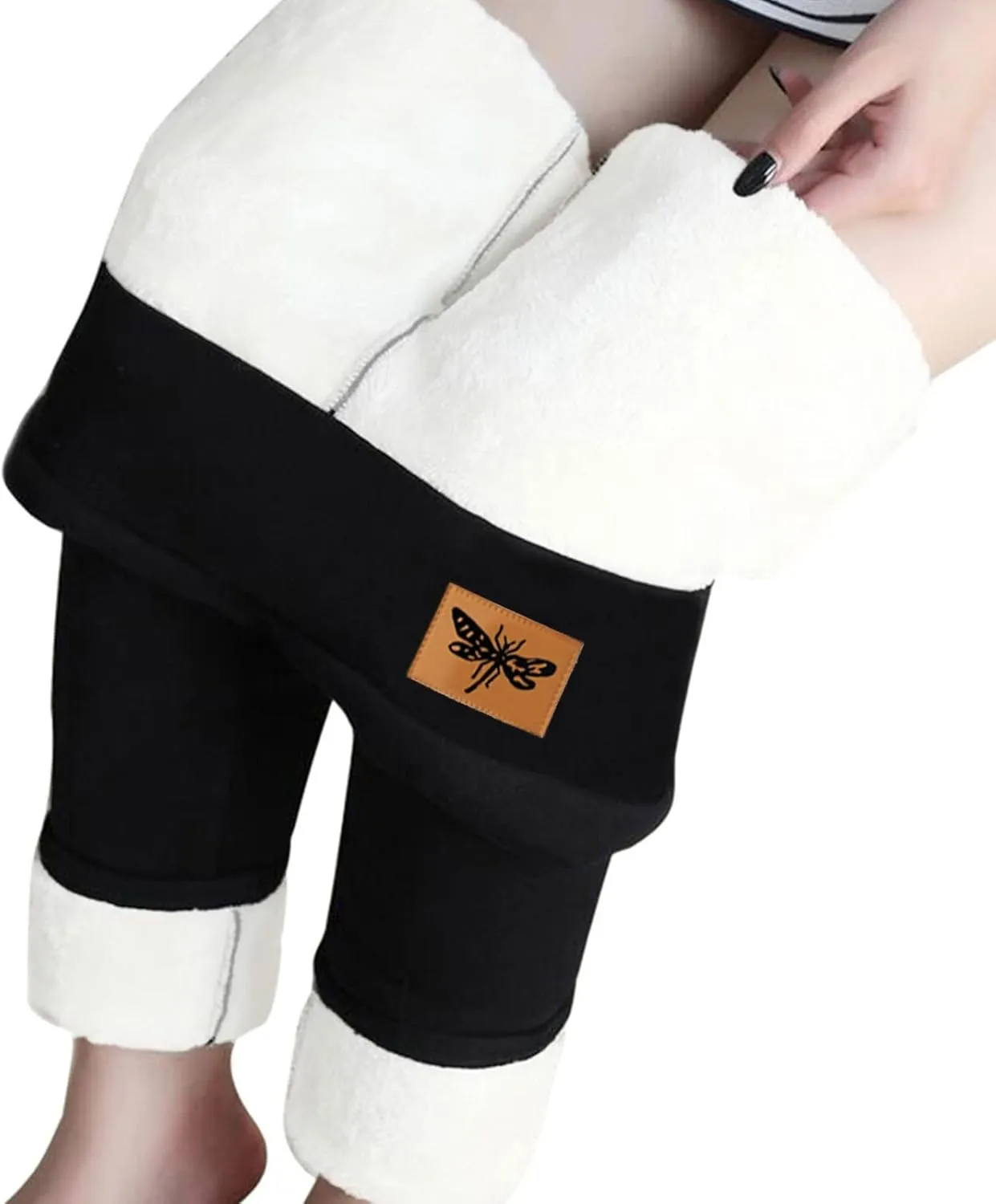sdbrld Fleece Lined Jeans Women,Womens Fleece Lined Jeans Winter Warm Thermal Jeans Thicken Skinny Stretch Denim Pants Tights