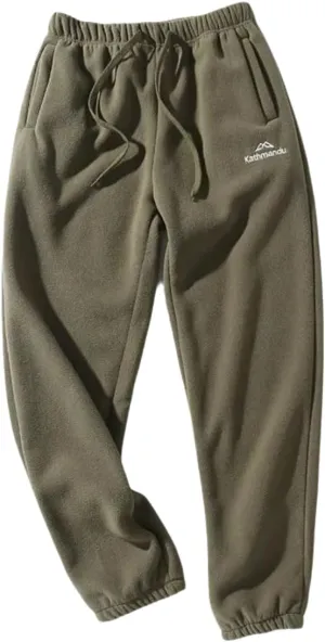 SevenBoy Men's Thermal Fleece Jogger Pants Sherpa Lined Sweatpants Winter Warm Thick Track Pants Drawstring Waist