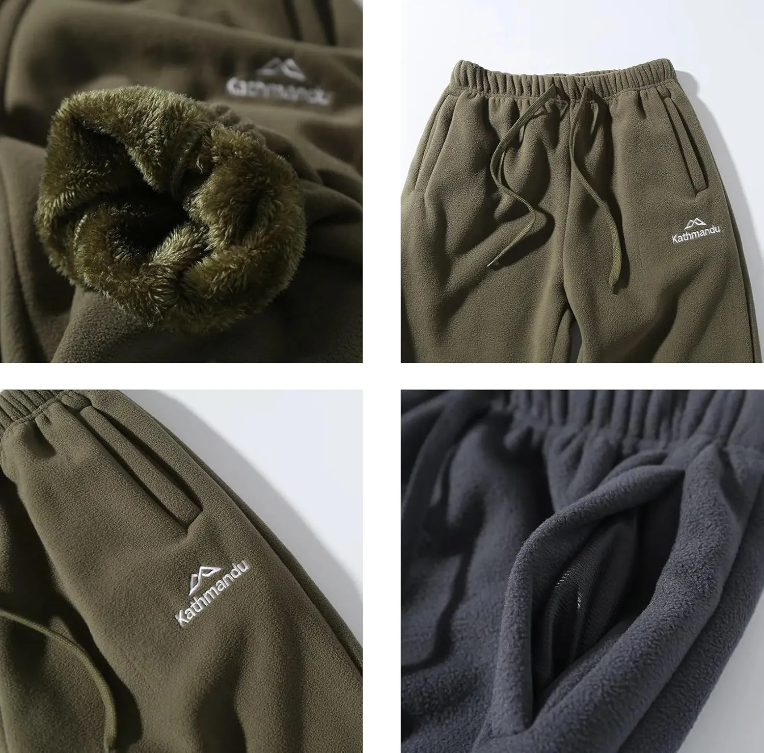 SevenBoy Men's Thermal Fleece Jogger Pants Sherpa Lined Sweatpants Winter Warm Thick Track Pants Drawstring Waist