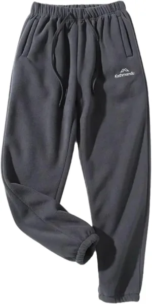 SevenBoy Men's Thermal Fleece Jogger Pants Sherpa Lined Sweatpants Winter Warm Thick Track Pants Drawstring Waist