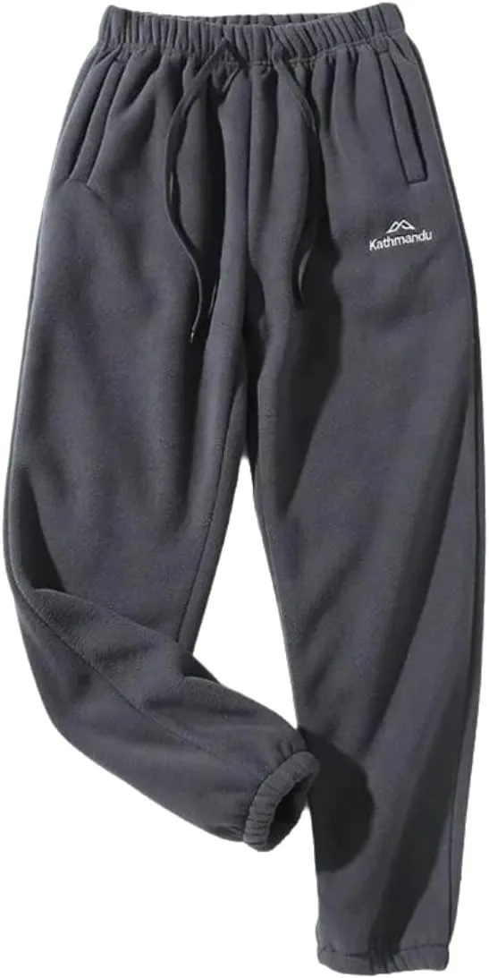 SevenBoy Men's Thermal Fleece Jogger Pants Sherpa Lined Sweatpants Winter Warm Thick Track Pants Drawstring Waist