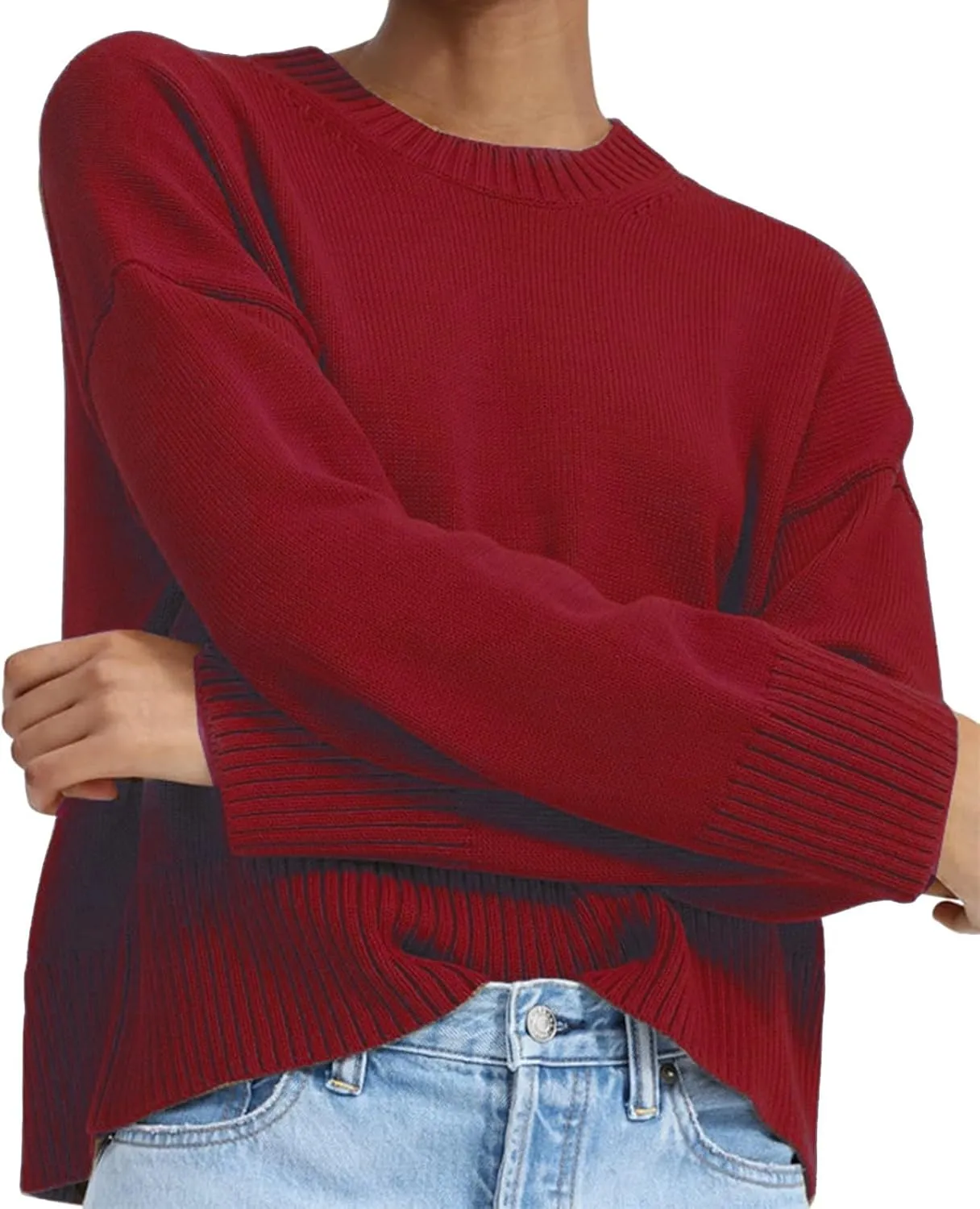 SHAOBGE Womens Sweaters 2000S Clothing for Women Blue Sweaters for Woman Pullover Sweaters for Women with Pockets