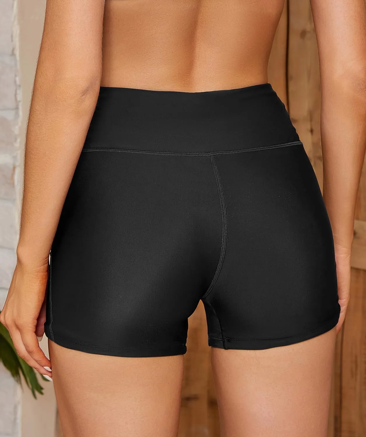 SHEKINI Women's Swim Shorts High Waisted Bathing Suit Bottoms Quick Dry Swimsuit Board Shorts