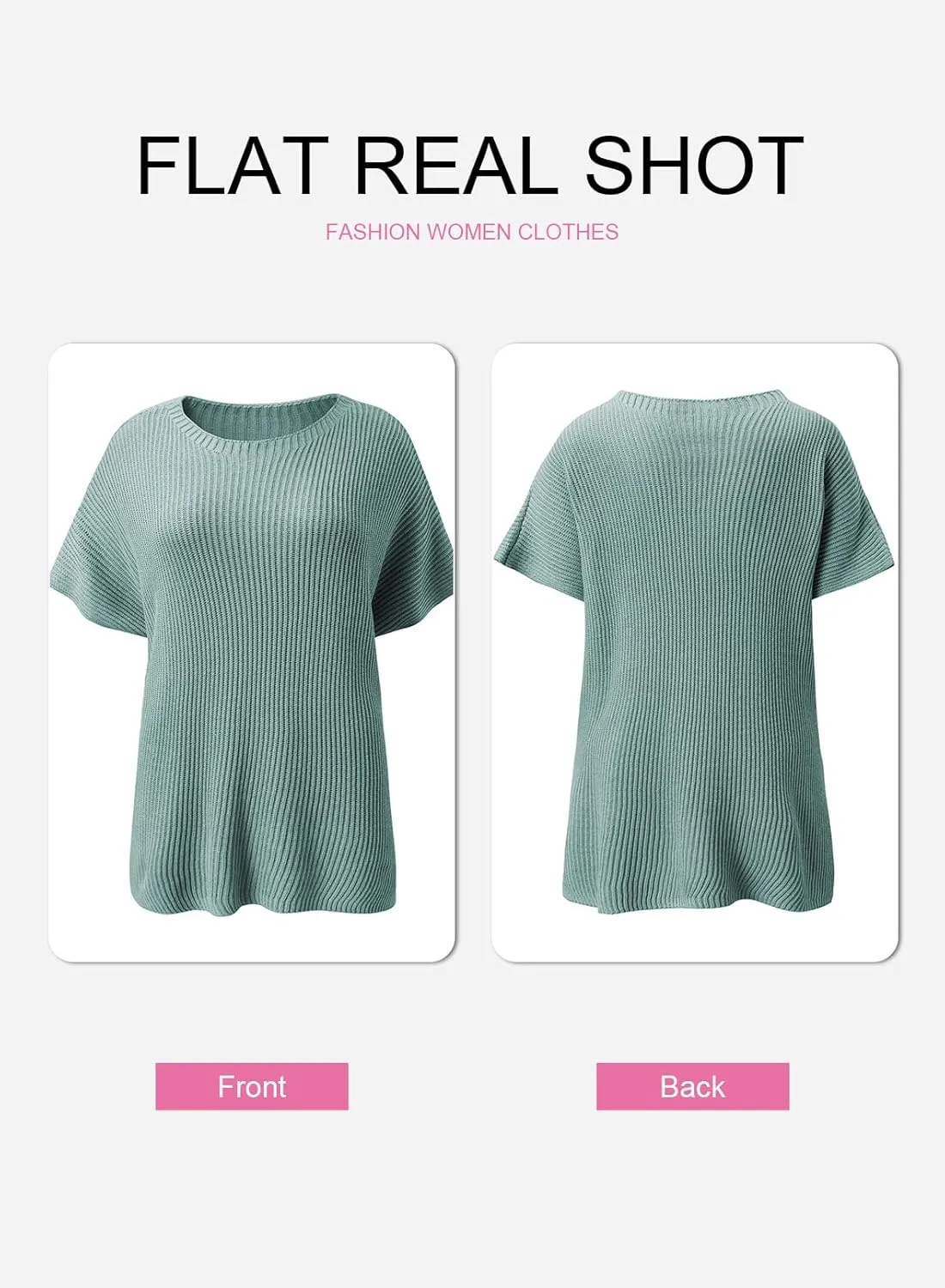 SHEWIN Womens Tops Casual Short Sleeve Sweater Loose Oversized Sweaters Spring Tops for Women 2025