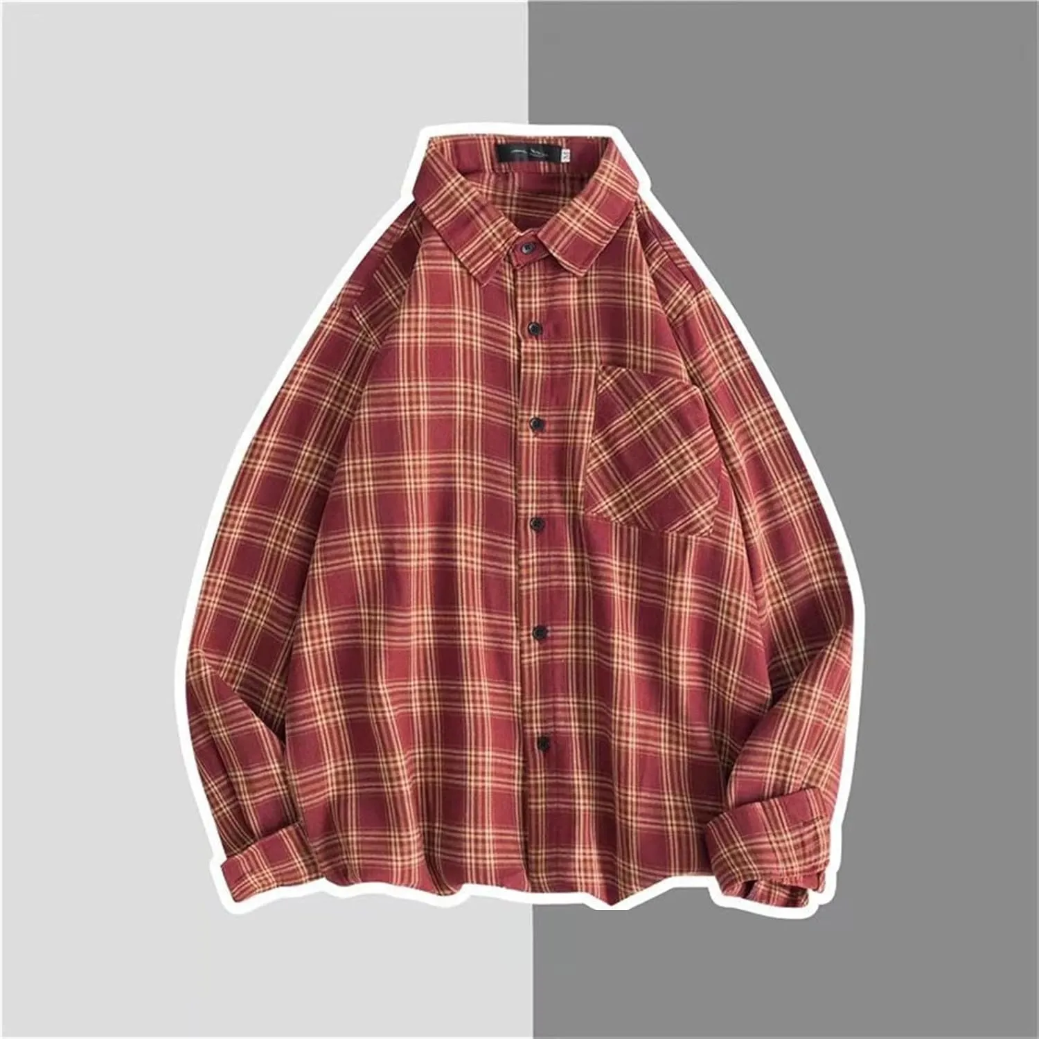 Shirts for Men ButtonDown Long Sleeve Shirts with Pockets Plaid Fashion Western Shirts Spring Clothes