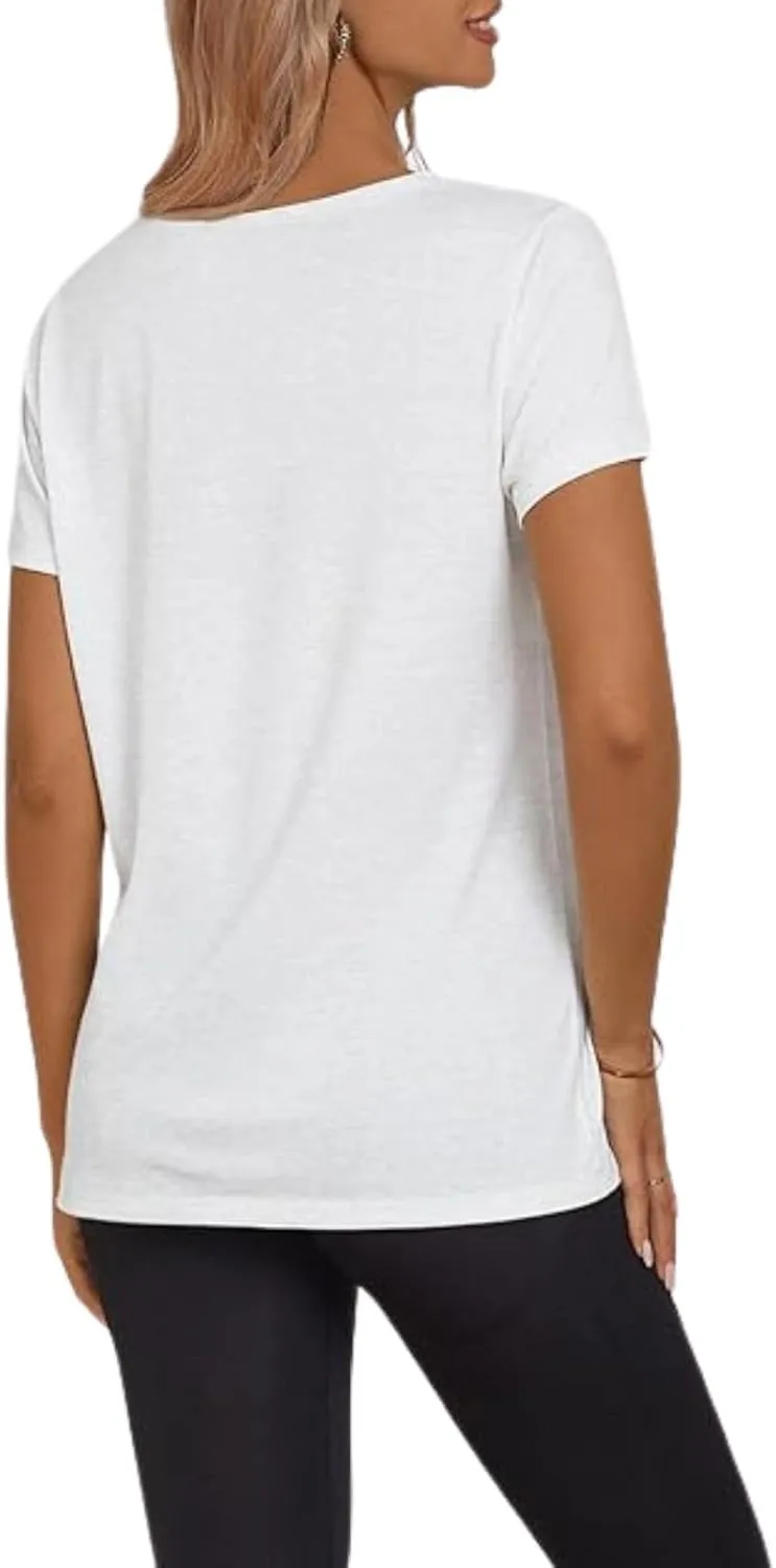 Shirts for Women Round Neck Womens Tops Short Sleeve Shirts Summer Tops Fashion Basic Tee