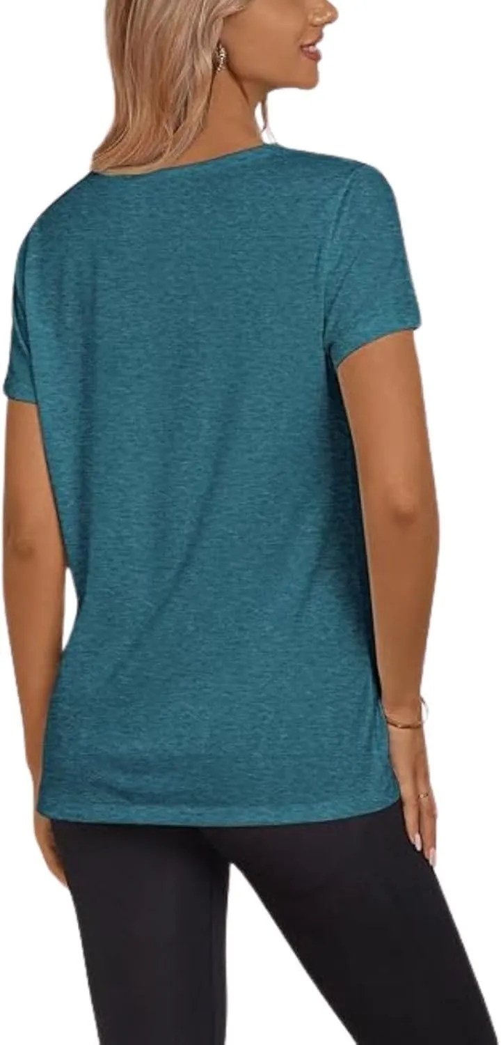 Shirts for Women Round Neck Womens Tops Short Sleeve Shirts Summer Tops Fashion Basic Tee