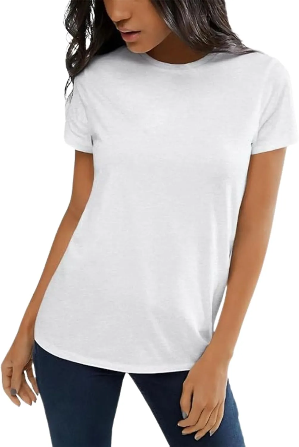 Shirts for Women Round Neck Womens Tops Short Sleeve Shirts Summer Tops Fashion Basic Tee