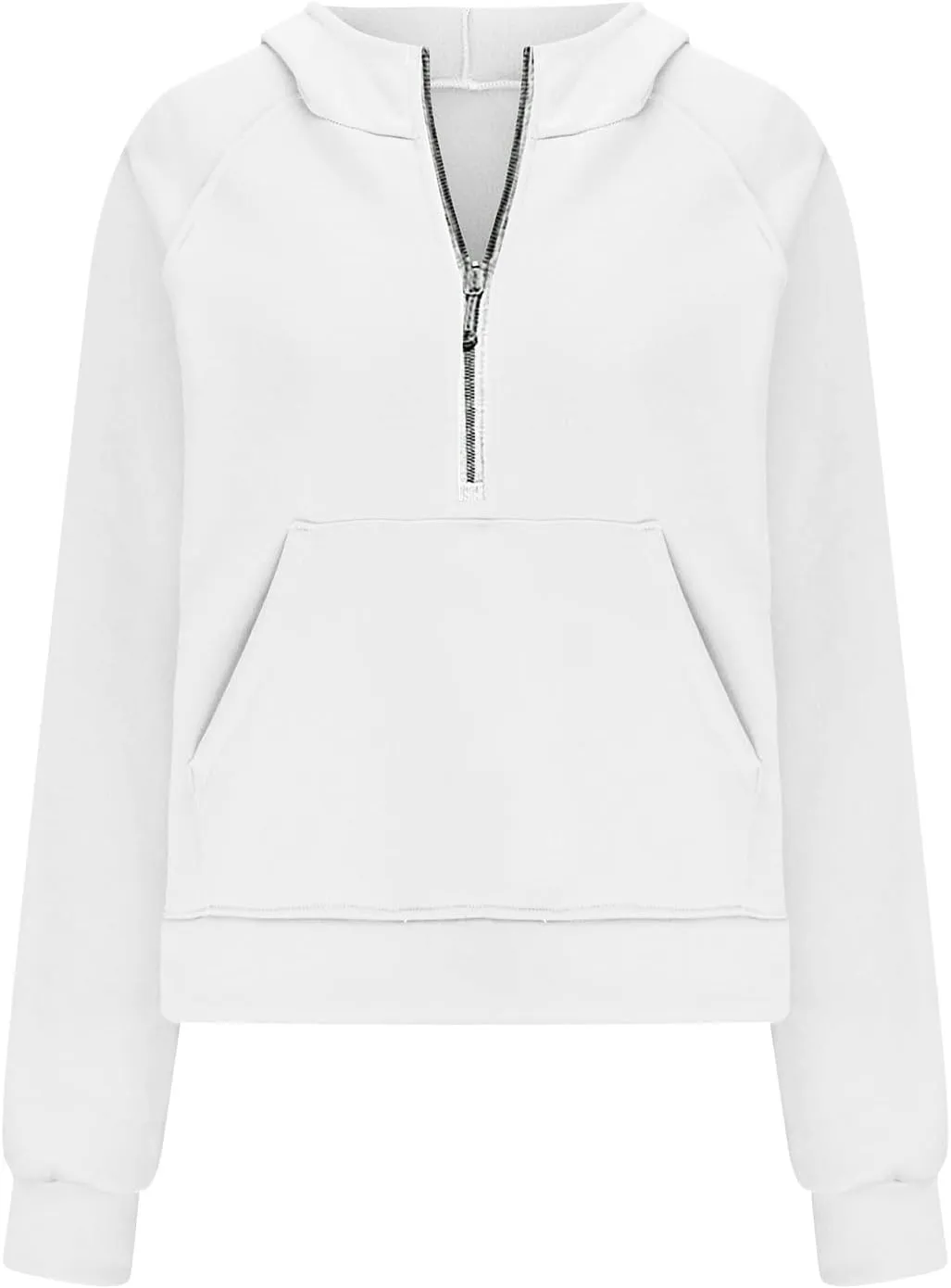 SMIDOW Sweatshirts for Women Half Zip Up Scuba Hoodies with Pockets Croped Y2K Hoodies Fleece Sweatshirts Pullover Tops